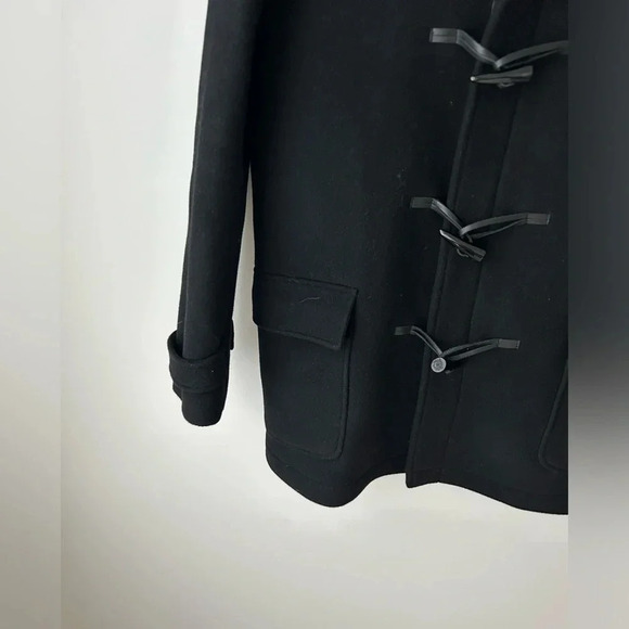 The Kooples BLACK DUFFLE COAT WITH LEATHER details - Picture 8 of 14